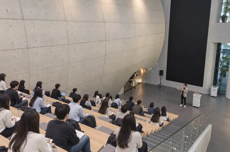 강연장에서 진행되는 특강